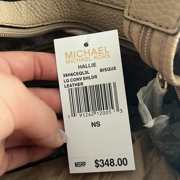 **sold elsewhere** NWT Michael Kors Convertible Strap Tan Leather Shoulder Bag - Picture 13 of 17